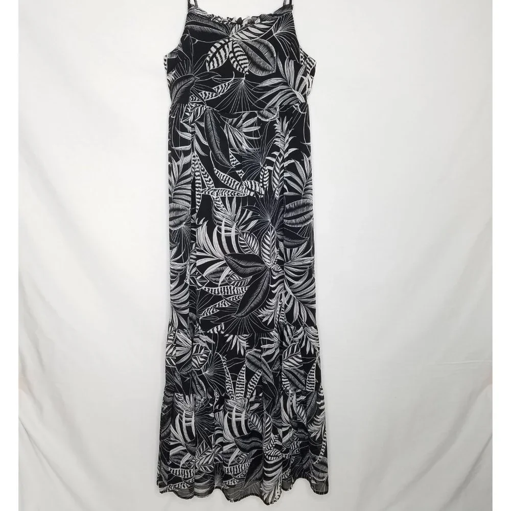 Banana Republic NEW Tropical‎ Maxi Dress Black XS